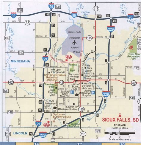 Printable Street Map Of Sioux Falls Sd